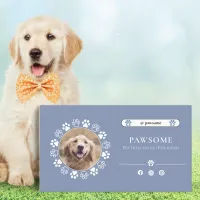 Cute Dusty Blue Pet Influencer Social Media Business Card