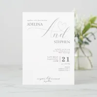 Ampersand Minimalist Elegant Script Budget Wedding Invitation