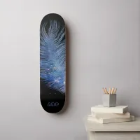 *~*  Cosmic Midnight Sky Pastel Feather Boho Skateboard