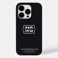 Sleek Black Monogrammed Business Identity Giveaway Case-Mate iPhone 14 Pro Case