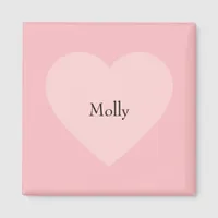 Pink Heart Minimalist Design With Name Magnet