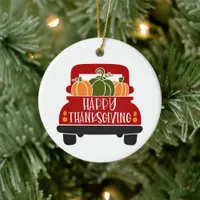 Thanksgiving Truck Ceramic Ornament