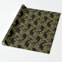 Koi Fish Stylish Black and Gold Designer Wrapping Paper