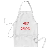 Merry Christmas Candy Cane Font Adult Apron