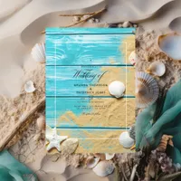 Rustic Turquoise Summer Beach Wedding Invitation