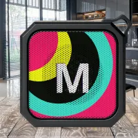 Bright Stylish Abstract Modern Colorful Monogram Bluetooth Speaker