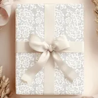 Elegant White Vintage Lace Wedding Wrapping Paper