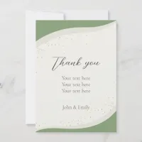 Sage Green Abstract Flat Thank You Card