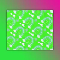 Simple Green Rainbow Boho on Lime Green | Fleece Blanket