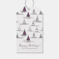 Purple Christmas Pattern#5 ID1009 Gift Tags