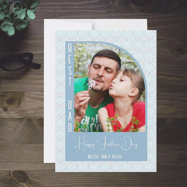 Best Dad Photo Half Arch Flat Holiday Card