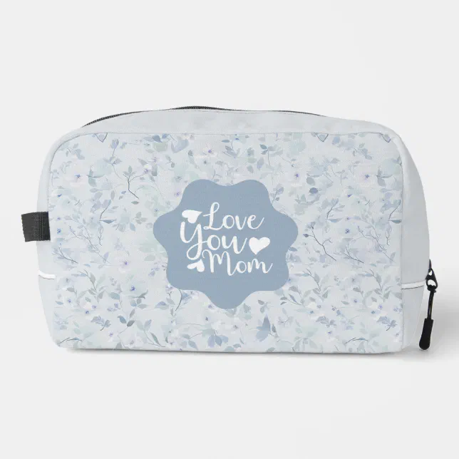 Pastel Blue Floral Pattern Dopp Kit