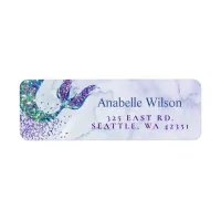 Purple Green Glitter mermaid Tail Label