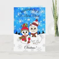 Merry Christmas Cute Holiday Llama Festive Card