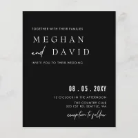 Budget Handwritten Simple Black Wedding Invitation