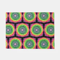 Color Burst Rainbow Prism Mandala  Doormat