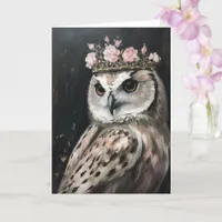 Beautiful Owl in a Crown all occasions Card