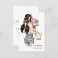 Chic Pink Floral Boss Beauty Fashion Business Card