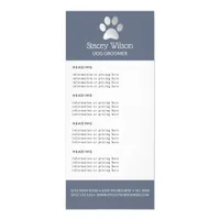 Silver Blue Paw Print Logo Price / Services List Rack Card