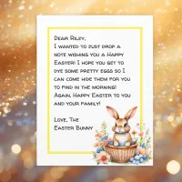 Personalized Happy Easter Bunny Letter