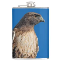 Magnificent Red-Tailed Hawk in the Sun Hip Flask