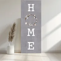 Home Cotton Wreath Rustic Linen Farmhouse Canvas Print