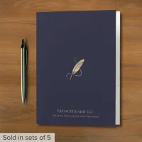 Luxury Pocket Folder Gold Quill Logo