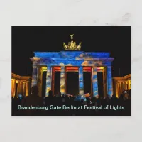 Brandenburg Gate Berlin at Festival of Lights Postcard