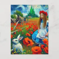 Fantasy Alice and the Rabbit Enter Oz  Postcard