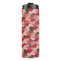 Rustic Valentines Day Paper Hearts Pattern Thermal Tumbler