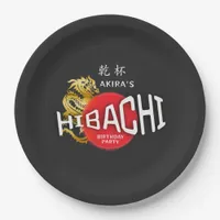 Hibachi Chef Japanese BBQ Sushi Dragon Birthday Paper Plates