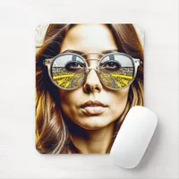 Cool Chick with Reflection of a Musical Festival  Mouse Pad