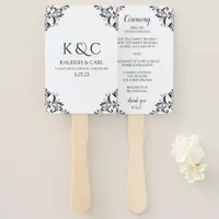 Elegant Wedding Program Fans | Vintage (Black)