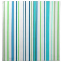 Aqua Blue Green Beach Color Stripes Cloth Napkin