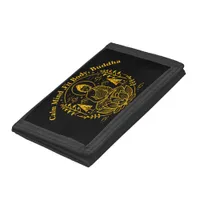 Symbolic Buddha Surrounded by Nature Elements Trifold Wallet