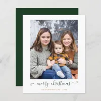 BUDGET Green Simple Script Merry Christmas Holiday