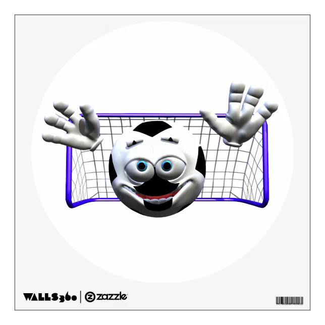 Funny Cartoon Soccer Ball Wall Sticker