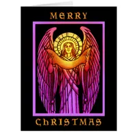 Stained Glass Angel Oversize Card