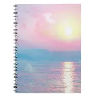 Magical landscape in pink sunset   notebook