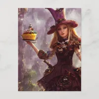 Steampunk Alice With A Cupcuke Postcard