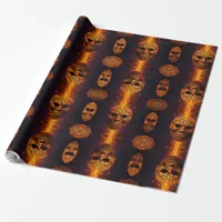 Pumpkin Face Horror Mask Wrapping Paper