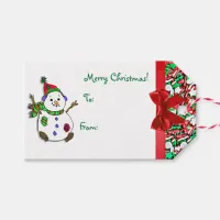 Merry Christmas Snowman Candy Sprinkles Gift Tags