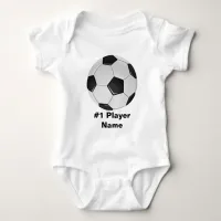 American Soccer or Association Football Ball Name Baby Bodysuit