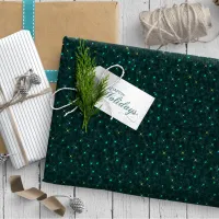 Tiny Twinkling Stars on Dark Teal ID878 Wrapping Paper