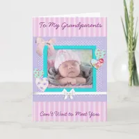 Baby Girl Birth Announcement card for Grandparents