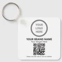 Company Logo QR Code Double Sided Promotional Gift Keychain