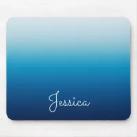 Seaside Sky and Ocean Blue Ombre Mouse Pad