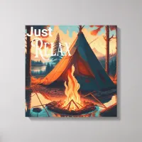 Just Relax | Camping themed  | Digital Art Canvas Print