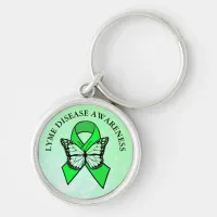 Lyme Disease Awareness Butterfly Ribbon Keychain