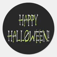 Halloween Snakes and Bones Text Classic Round Sticker